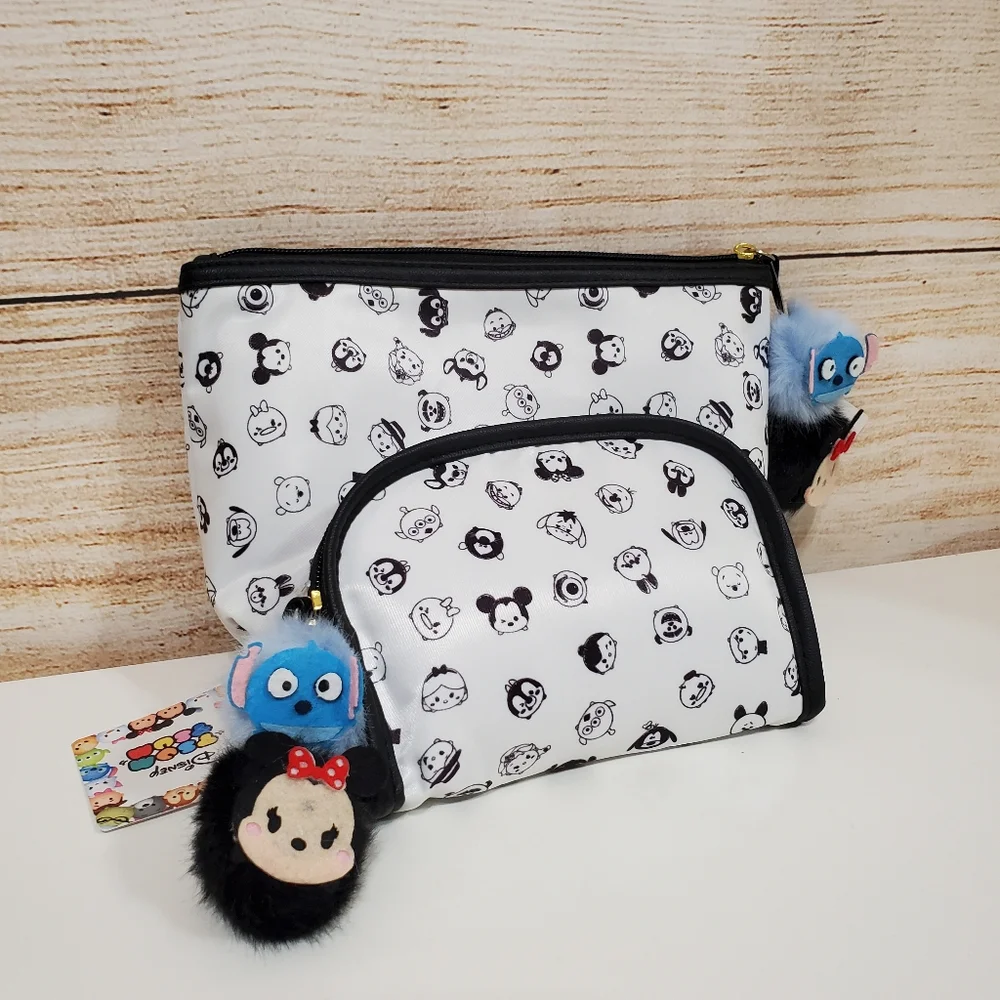 NWT Disney TSUM TSUM Cosmetic Zipper Bag 2 Piece Set - Picture 7 of 9